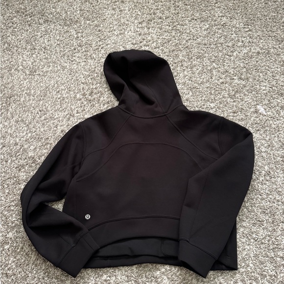 Lululemon Black Cropped Half Zip Hoodie Sweatshirt - Picture 2 of 4
